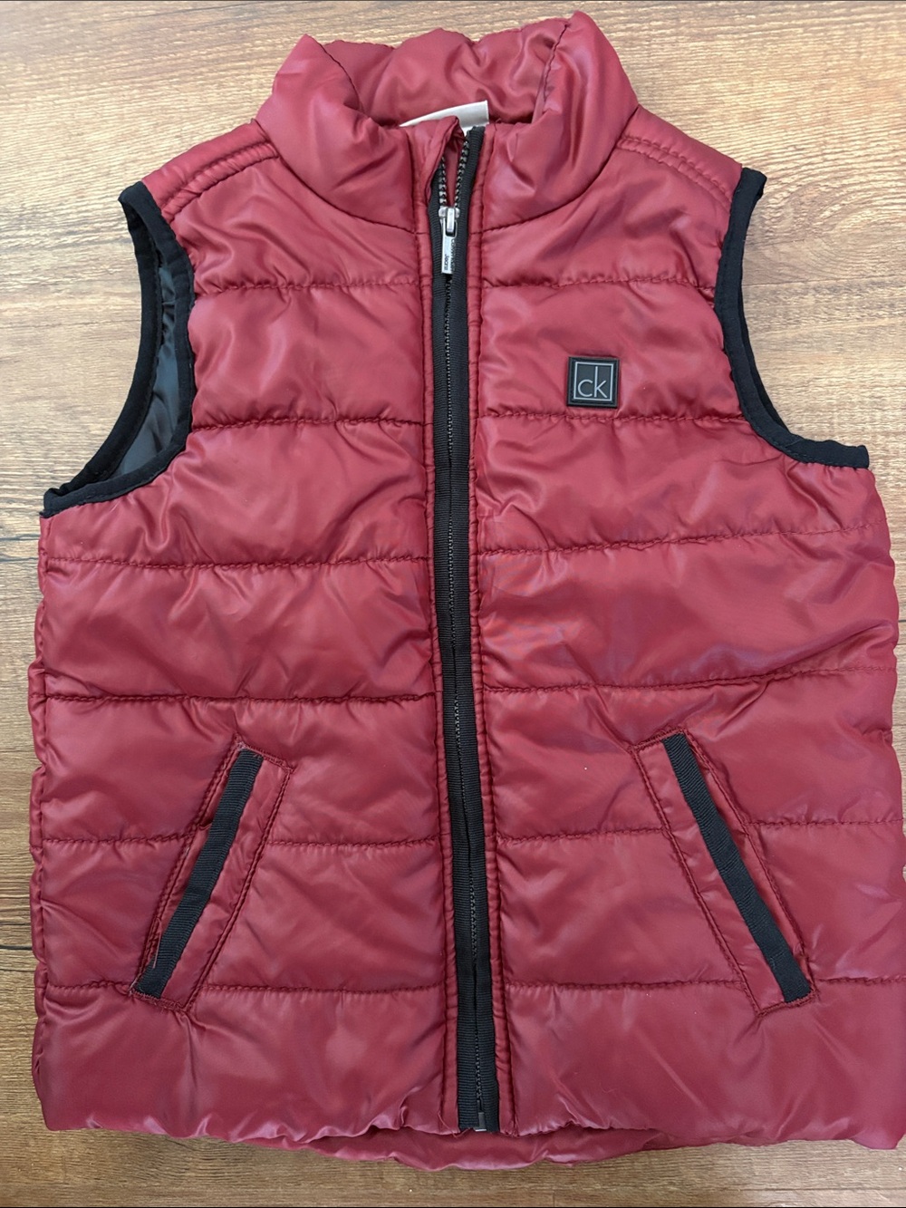 Calvin Klein Boys Burgundy Quilted Puffer Vest